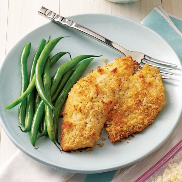 Breaded baked tilapia
