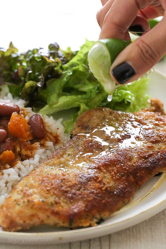 Breaded pork cutlets with lime