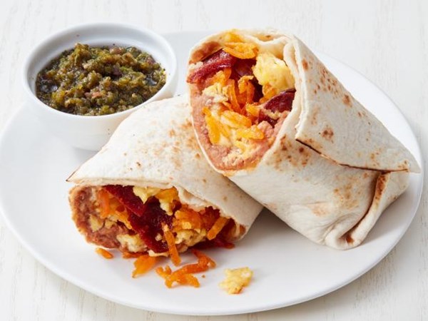 Breakfast burritos with chorizo