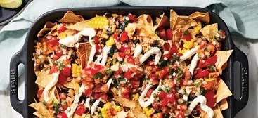 Breakfast nachos with tofu sour cream 