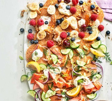 Breakfast pancake platter