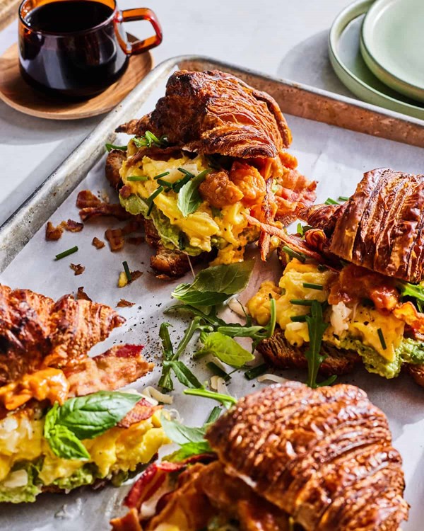 Breakfast sandwiches with tomato jam