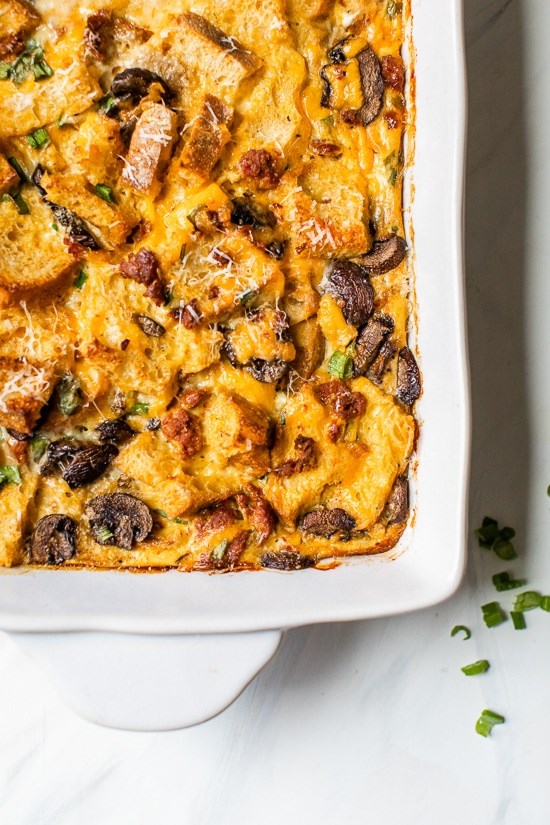 Breakfast strata with sausage and mushrooms recipe Eat Your Books