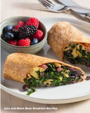 Breakfast tacos with pinto beans and cotija cheese