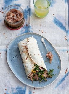 Breakfast wrap with banana chilli ketchup
