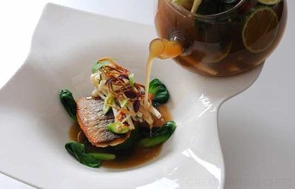 Bream with galangal broth