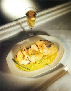 Breast of chicken ‘en demi-deuil’