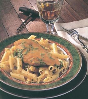Breast of chicken with tarragon and mustard sauce