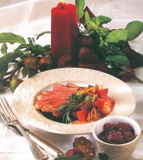 Breast of duck with winter vegetables