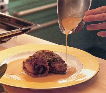 Breast of lamb with a mustard and herb crust