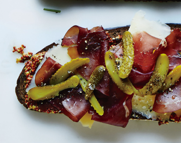 Bresaola and cheddar toast