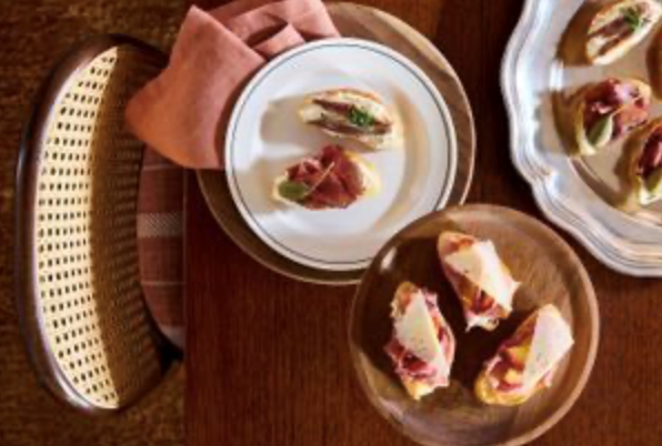 Bresaola, chive and caper mascarpone crostini