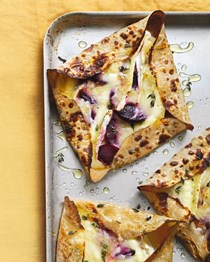 Breton galettes with beetroot and Brie