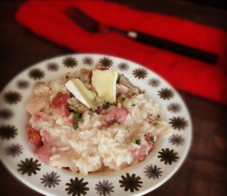 Brie and bacon risotto