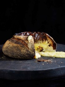 Brie and caramelised garlic pain miche
