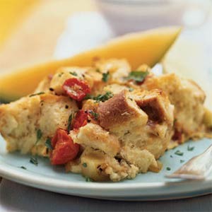 Brie and egg strata