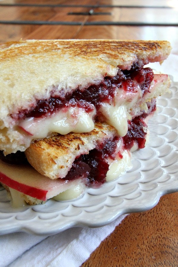 Brie, apple and cranberry grilled cheese