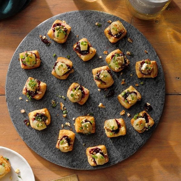 Brie cherry pastry cups
