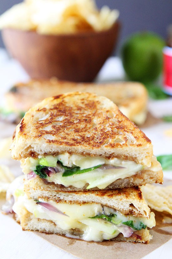 Brie, fig, and apple grilled cheese