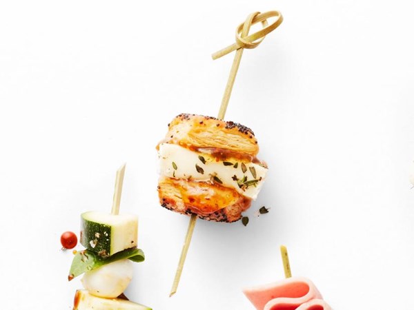Brie puffs skewers