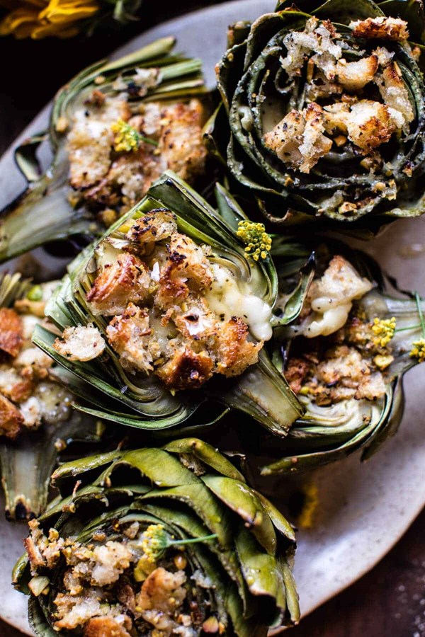 Brie stuffed artichokes