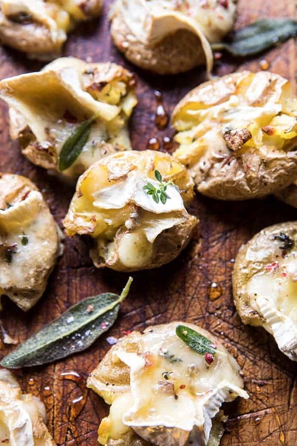 Brie stuffed crispy baby potatoes