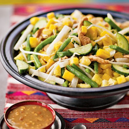 Bright fruit and vegetable salad (Rojak)