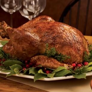 Brine-cured roast turkey