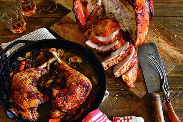 Brined and smoked Thanksgiving turkey