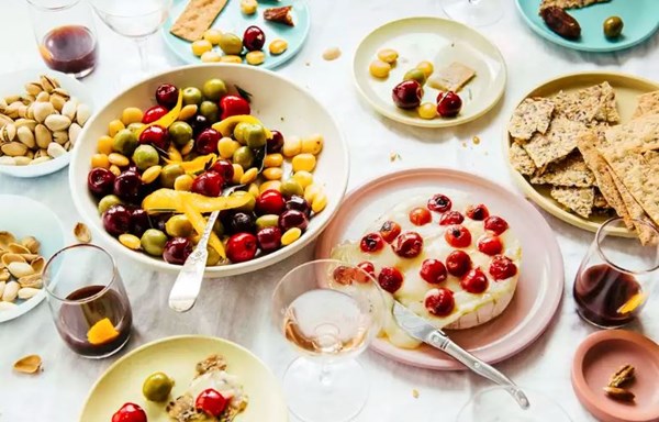 Brined cherries + salty snacks