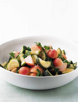 Brined cucumber and radish salad