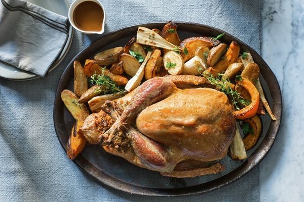 Brined roast turkey