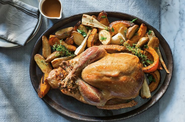 Brined roast turkey