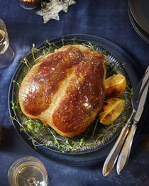 Brioche & thyme butter-stuffed chicken crown 
