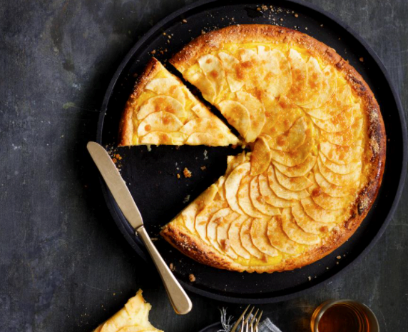 Brioche apple custard tart