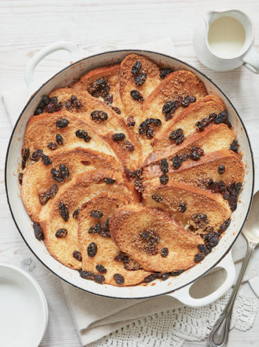 Brioche bread and butter pudding