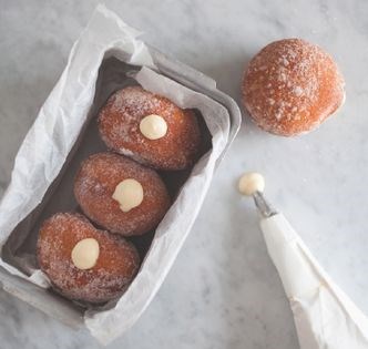 Brioche doughnuts with passionfruit cream [Sam Cutter]