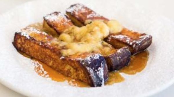 Brioche French toast with toffee bananas