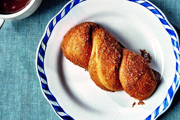 Brioche twists with coriander sugar