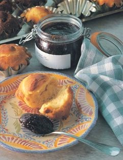 Brioches with strawberry jam