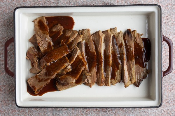 Brisket braised in  beer (Bierfleisch)