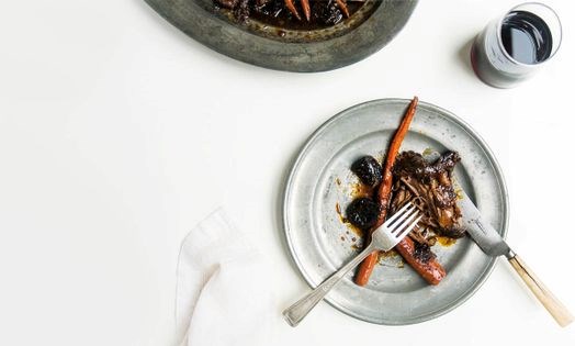 Brisket with carrots and prunes