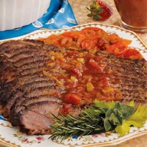 Brisket with chunky tomato sauce