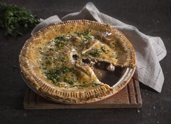 British game pie with orange and parsley gremolata