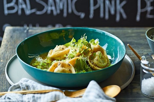Broad bean & pecorino tortelli
