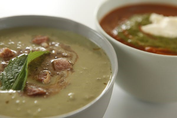 Broad bean and pea soup