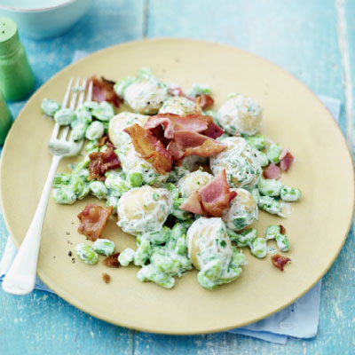Broad bean and potato salad