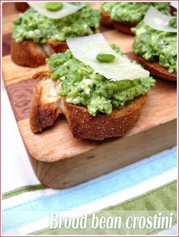 Broad bean crostini
