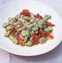 Broad-bean salad with pancetta and sherry vinegar