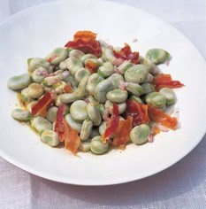 Broad-bean salad with pancetta and sherry vinegar